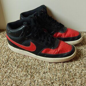 Mens Nike Court Vision Mid DM8682-001 Black and Red Size 10